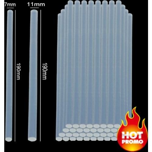 50pcs/lot 7mmx190mm Transparent Hot Melt Gun Glue Sticks Gun Adhesive DIY Tools for Hot-melt Glue Gun Repair Accessories