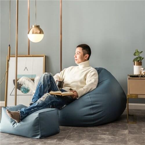 Lazy Sofa Bean Bag Set Sofa Footstool Tatami Leather EPP Nordic Single Bedroom Balcony Leisure Tatami Chair Bean Bag