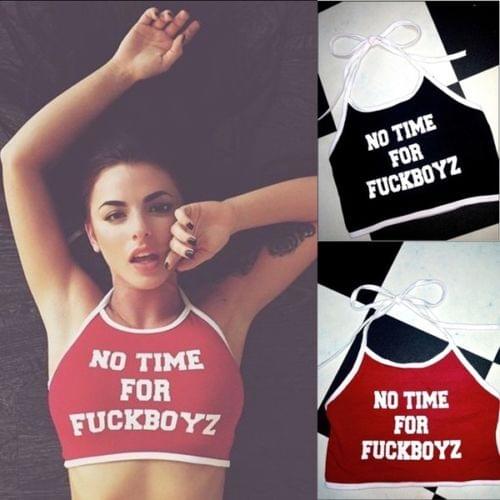 Summer Woman Soft Letter Print Short Tank Tops Ladies Female White Please Underwear Women Casual Tank Tops