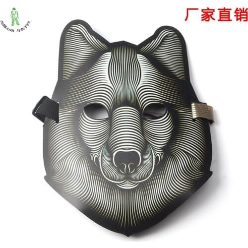 Voice mask luminous props cool light fluorescent nightclub bar atmosphere Halloween Music Festival spoof mask