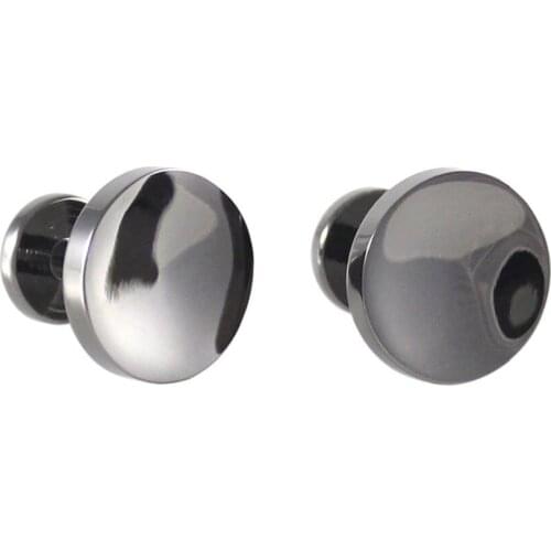 Mens Classic Twin Concave Round Cuff Link Concave Round Cuff Link With Round Back