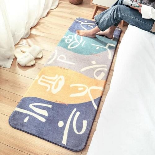 Floral Letters Print Anti Slip Thick Carpet Floor Mat Rug Home bedroom decoration alfombra cocina tapetes de sala bathroom mat