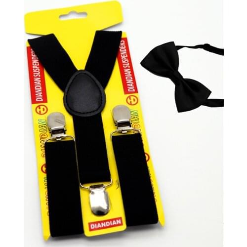 New 3 Clips Elastic Suspender Classic Black Kids Suspenders Belt Clothes Trousers Shirt Holder Adjustable Vintage Men Suspender