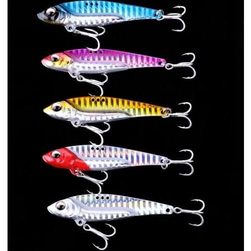 5Pcs Metal Laser VIB Fishing Bait 7/13/16/20g Blade Sinking Fishing Lure Crankbait Vibration Spoon Sinking Bait Tackle