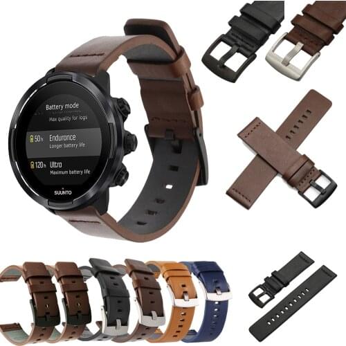 Genuine Leather Watchband for Suunto 9 Quick Release Strap Watch Band Wristband for Suunto 7 Smart watch Accessories Bracelet