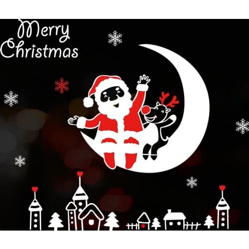Christmas Stickers Electrostatic Wall Stickers Christmas Atmosphere Decoration Paper Stickers Shopping Mall Window Wallpaper
