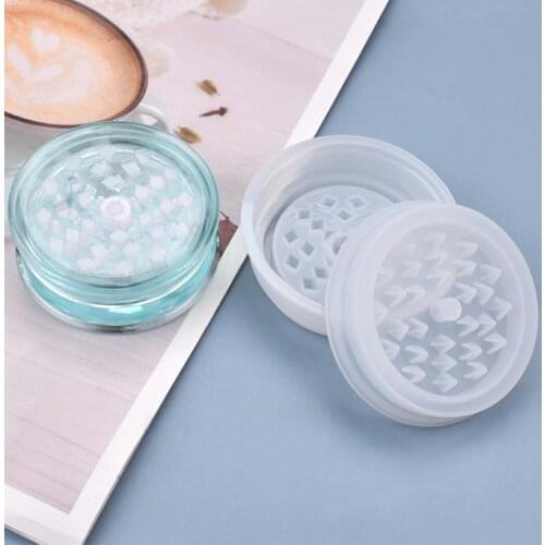 2Pcs DIY Garlic Grinder Silicone Mold Herb Spice Grass Weed Tobacco Smoke Grinders For Men Tobacco Shredder Epoxy Mould JU0080