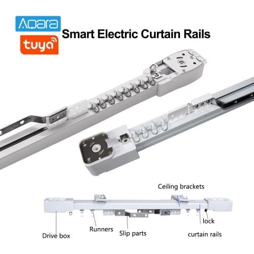 Tuya Smart Curtain Track Private Custom Zigbee Electric Curtain Rail Control System For Aqara B1 A1 Tuya smart life Wifi Motor
