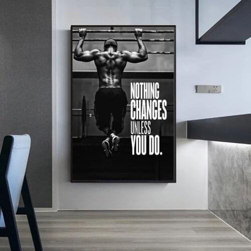 Exercise Motivational Quote Art Canvas Painting Wall Art Posters Prints Cuadros Wall Pictures for Living Room Modern Home Decor
