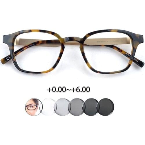 Women Havana Acetate Photochromic Reading Glasses Korea Brand