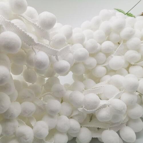 1-5yard 30mm Big Pom pom Fringe Lace Ribbon Pompom Trim Ball Fabric DIY Lace Kintted Fabric Handmade DIY Craft Accessories