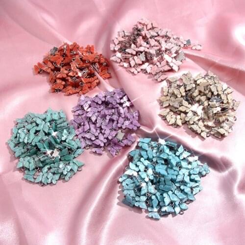 10Pcs/set Multicolor Butterfly Shape Acrylic Charms Pendants Shiny Resin Charms Animal DIY Jewelry Making Accessories Supplies
