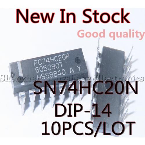 10PCS/LOT NEW 74HC20 SN74HC20N DIP-14 double 4 input NAND gate