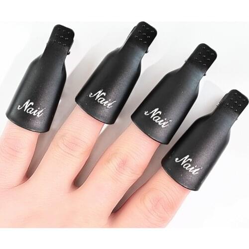 10pcs Plastic Nail Art Soak Off Cap Clips UV Gel Polish Remover Wrap Tool Fluid for Removal of Varnish Manicure Tools Htr*&*1-4