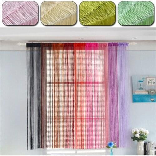 100cm X 200cm Thread Curtains Screen Ribbon String Divider Blind for Living Room Door Wall Window Panel Tassel Curtain