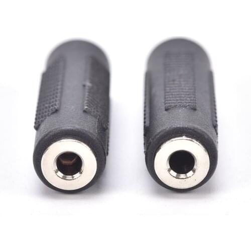 2PCS/lot 3.5mm Stereo 3.5mm 1/8" Aux Female To Female F/F Jack Audio Coupler Converter Black