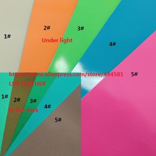 2PCS 21x29cm A4 SIZE Glow in the Dark PU Leather for DIY accessories 5s04a