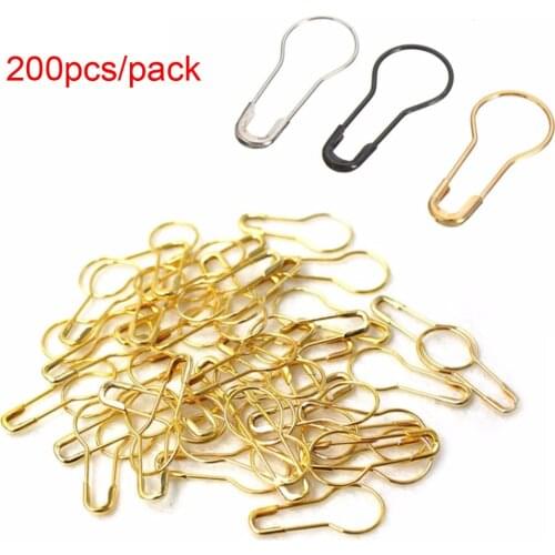 200Pcs 21mm Pins Gourd Shape Metal Clips Knitting Stitch Marker Tag Pins