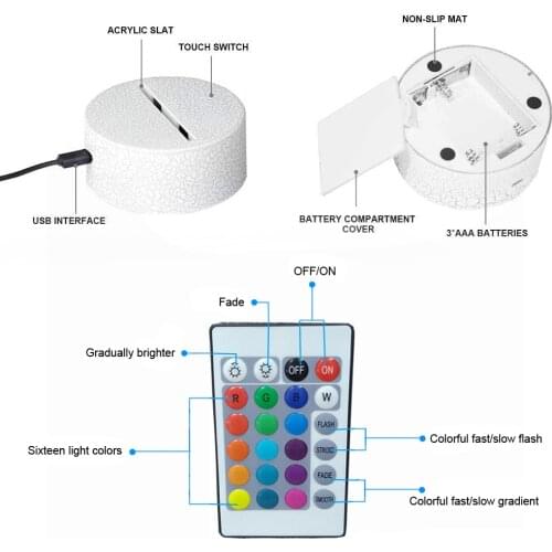 3D LED Night Light Lamp Dinosaur Series 16 Color 3D Night light Remote Control Table Lamps Toys Gift For kid Home Decor SUB Sale