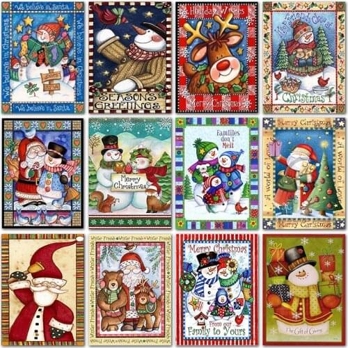 5D DIY Diamond painting Christmas Santa Claus gift snowman Full Square Diamond embroidery Cross stitch Full Round Diamond mosaic