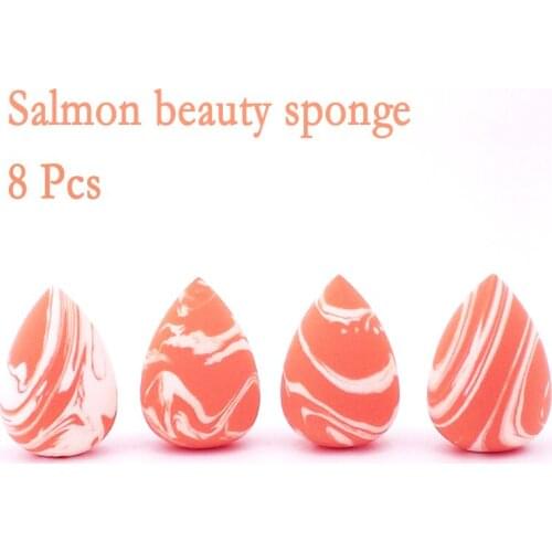 8 Pcs New Salmon Mix Color Soft Makeup Sponge Face Beauty Cosmetic Powder Puff For Foundation Cream Concealer Make Up Blender