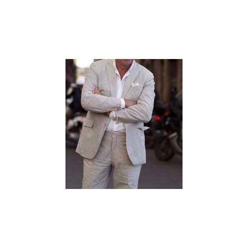 ANNIEBRITNEY Latest Coat Pant Designs Linen Groom Wedding Suits Custom Big Size Casual Men Suit Slim Fit Beach Tuxedos Set 2019