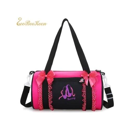 Ballet Bag For Girls Pink Embroidered Gym Bags Rucksack Cavans Lace Rose Ballet Dance Bag Women Ballet Sports Dance Backpacks