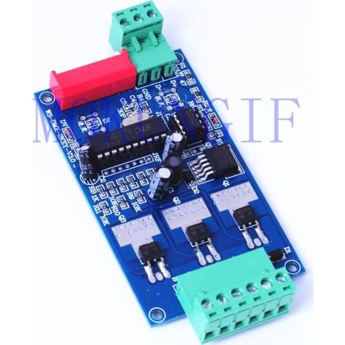 Fast shipping 10pcs 3CH Channel Easy DMX LED Controller Dmx decoder WS-DMX-2KEY-3CH-BAN & driver LED Module LED RGB Strip Light