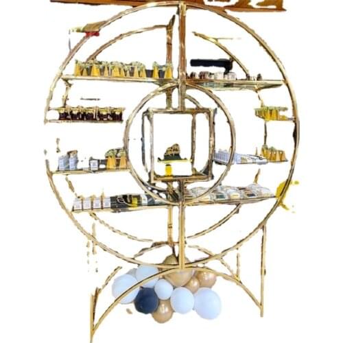 Elegant Stainless Steel Event Party Display Wedding Wine Rack with Glass