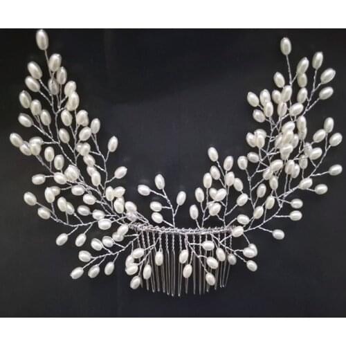Elegant Wedding Hair Combs for Bride Crystal Rhinestones Pearls Women Hairpins Bridal Headpiece Hair Accessories