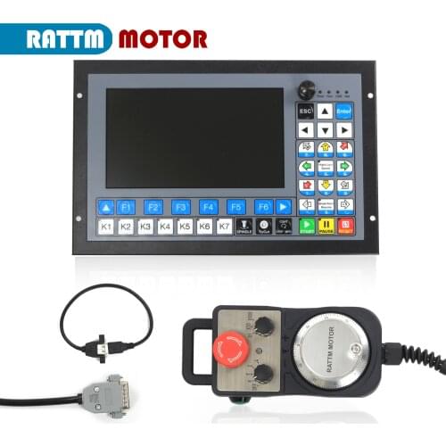 EU free ship 4 Axis Standalone Motion CNC Controller PLC offline DDCS Expert & MPG Handwheel & Emergency Stop for CNC Router
