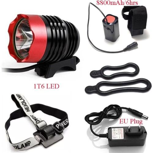 4800mAh 7200mAh 8000mAh 8800mAh Bike Light Headlamp T6 Led Spotlight Bicycle Front Lamps MTB Cycle Riding Headlight Accessories