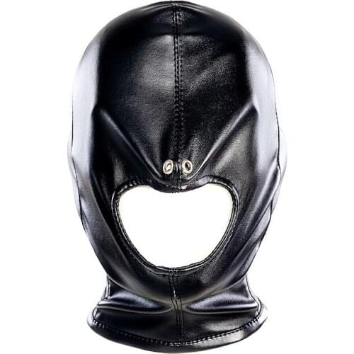 Eye Mask Adult Games Blindfold PU Leather Sex Toys Adjustable Bondage Restraints Sex Hood Mask Head Harness BDSM Sex Products