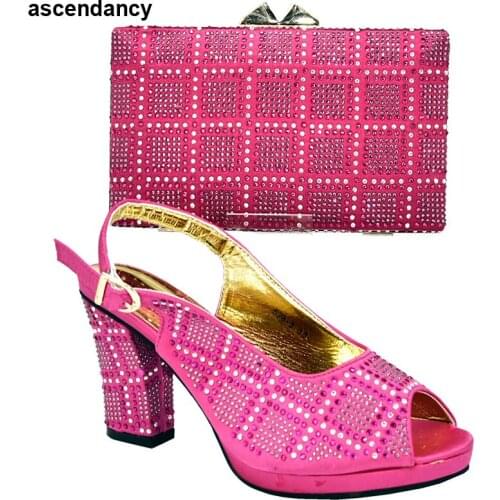 Italian Shoes with Matching Bags 2019 African Wedding Italian Shoe and Bag Sets Decorate Designer Shoes Women Luxury 2019 Party
