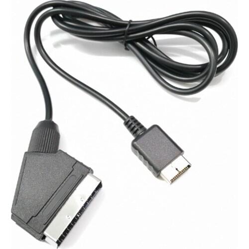 1.8M SCART Cable TV AV Lead Real RGB Scart Cables Replacement Connection Cord Wire for Sony Playstation PS2 PS3 Slim 200pcs