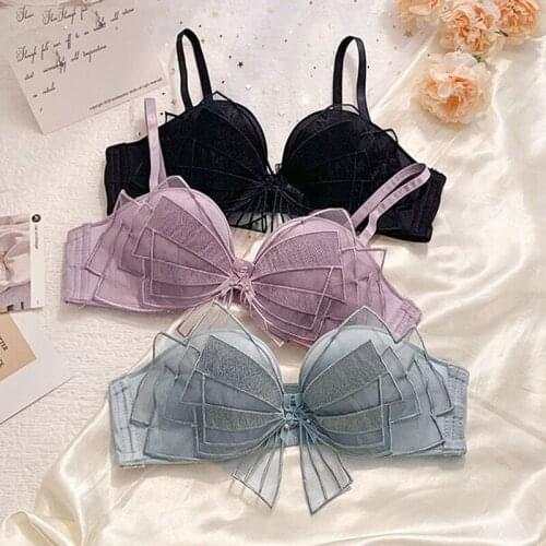 Roseheart New Women Fashion Purple Green Sexy Lingerie Invisible Cotton Panties Wireless Push Up Padded Bra Sets Underwear
