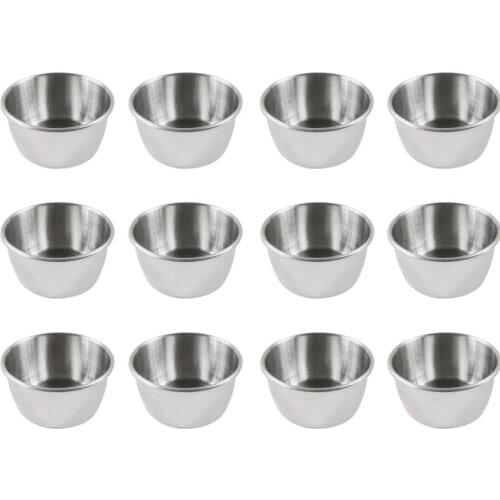 12Pcs Stainless Steel Container Food Storage Containers for Portion Control Sauces Spices Liquid Dips