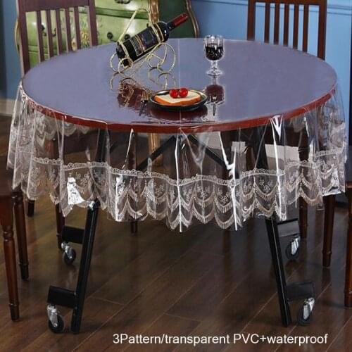 HOT Lace Soft glass transparent PVC plastic oilcloth Table mat cover cloth waterproof placemat wedding party Christmas decor