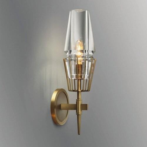 Copper Wall lamp LED Quality Wall Scone Light Modern Bedside Bedroom Wall Mount lighting Stairs Light fixtures for home 100-240V