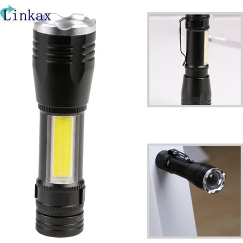 Mini LED Flashlight 6 Modes XPE LED COB Work Light Portable Torch Waterproof Lamp lantern with Magnetic Penlight By 14500/AA