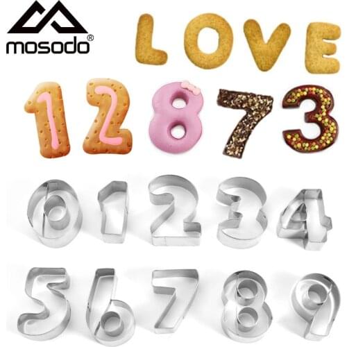Mosodo Alphabet Letter Cookie Cutters Stainless Steel Number Biscuit Mold Set Party Holiday Cake Pastry Decorating Baking Tools