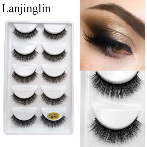 Fake Lashes 5 Pairs Multipack 3D Mink Lashes Makeup Tool Natural Long False Eyelashes Wispy Fluffy Extension maquiagem G803