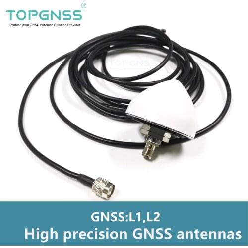 Small size High gain 40dB high precision navigation GPS antenna, RTK GNSS antenna, SMA to TNC cable for ZED-F9P UAV GPS