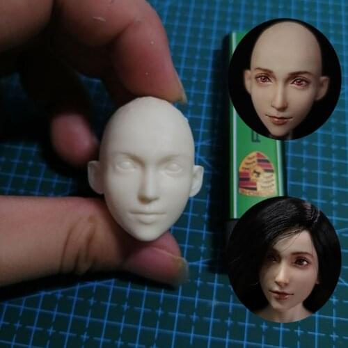 Unpainted 1/6 Finally Fantasy Tifa Head Sculpt without Hair Fit 12'' Action Figure Bodies for Artist Coloring DIY