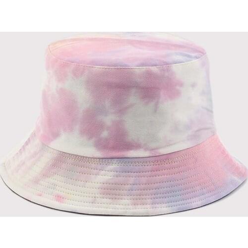 2020 Cotton Autumn Winter Tie Dye Bucket Hat Fishing Caps Men Womens Flat Fishermen Caps