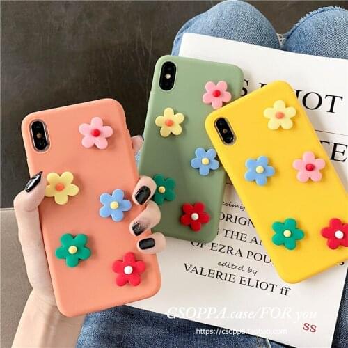 Suitable for Dazzling and Elegant Three-dimensional Flowers IPhone11pro 7plus Female 6s Soft Silicone 8 Plus Mobile Phone Case