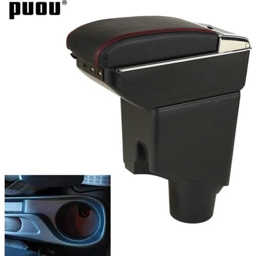 Armrest box For Toyota Yaris Hybrid sol 2014 - 2021 Dual Layer Rotatable Large Space Central Store Content Box