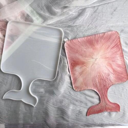 Fish tail handle tray glue drop die DIY coasters square tray resin mirror hand fruit plate swing die