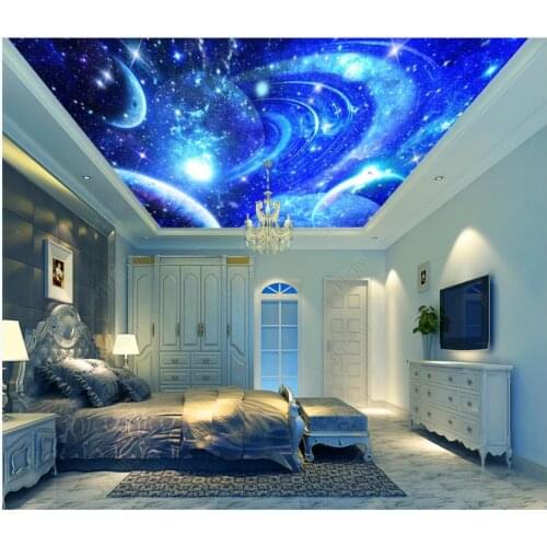 Custom ceiling wallpaper for walls 3 d zenith murals Beautiful Fantasy universe space starry sky ceiling mural wall papers