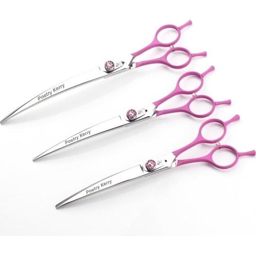 Professional 7.0 7.5 8.0 Inch Dog Grooming Scissors Pet Scissors Dog Shear Hair Cutting Thinning Curved Scissors